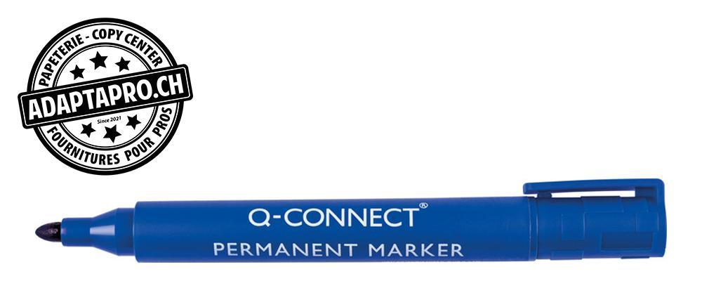Q-Connect - KF26046 - Marqueur permanent Q-CONNECT pointe ogive - 2-3mm - bleu