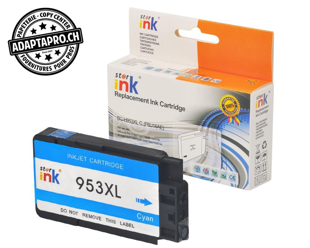 StarInk - SI-H953XL-C - Cartouche d'encre compatible - HP 953XL C, F6U16AE - Cyan (27ml / 1'728 feuilles)