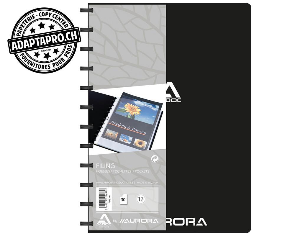 Adoc - ADOC-5825.700 - Livre de présentation ADOC - Bind-Ex Aurora - 20 poches - A4 - noir