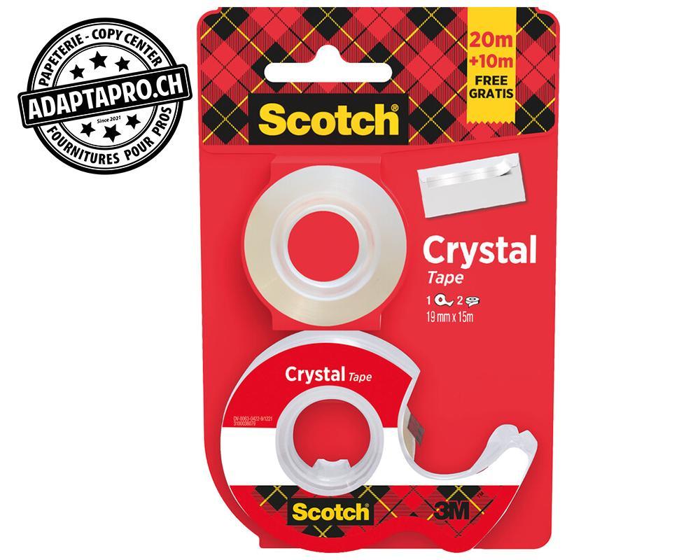 Scotch - SCO-6-1915DRP - Ruban adhésif Scotch Crystal dérouleur - 1+mm * 15m