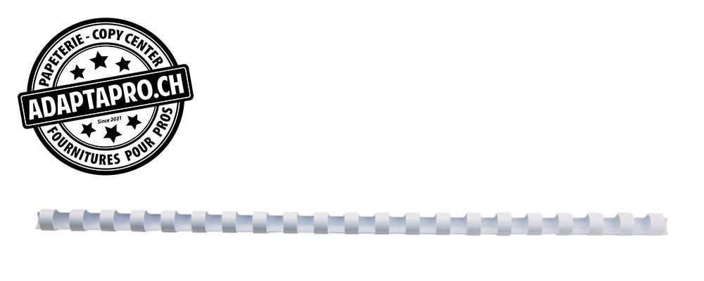 GBC - GBC-4028198 - Peignes plastiques GBC - dos rond - 21 anneaux - 14mm blanc - 100 pièces