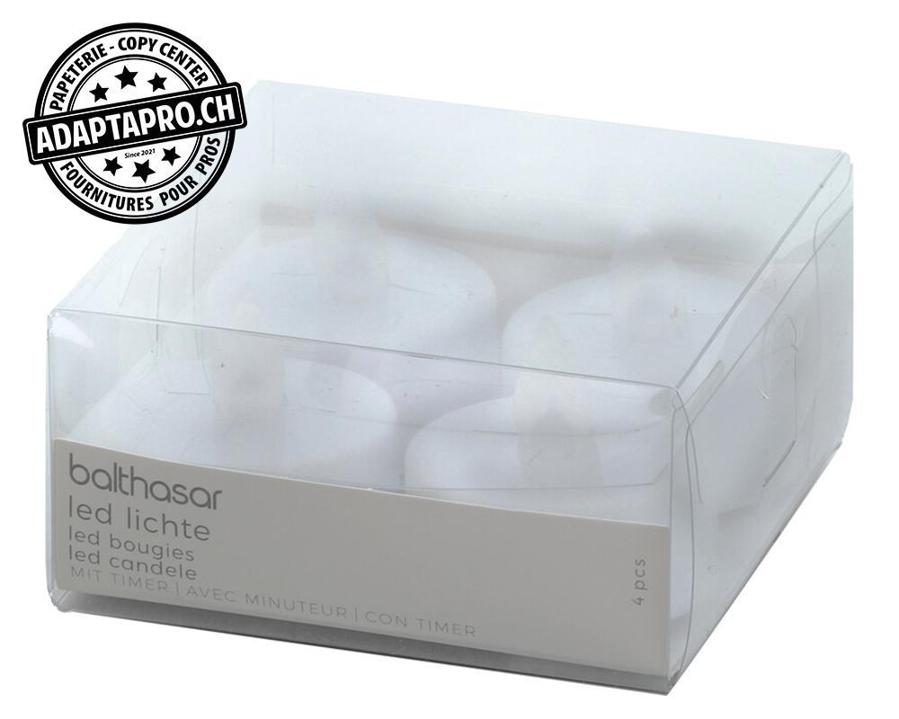 AdaptaPro - BAL-800106.012 - Bougies à réchaud BALTHASAR à LED avec minuterie - 4 pièces