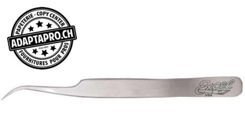 Outil - Pincettes - Pointe fine - Pointe recourb&eacute;e - Polie - 11.4cm