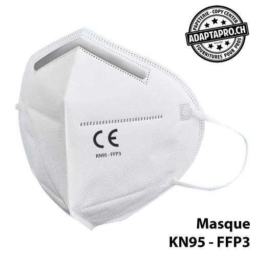Masques de protection - KN95 FFP3 certifi&eacute; CE (norme GB 2626-2006) - 5 pi&egrave;ces - Blanc