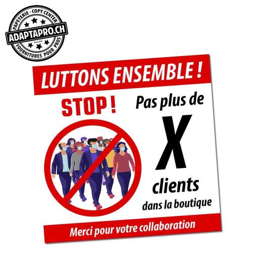Autocollant enlevable - 30x30cm - Maximum clients
