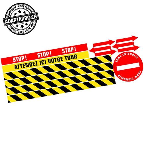 Affichage au sol - Vinyle anti-d&eacute;rapant - 130x42cm - Pack multiple