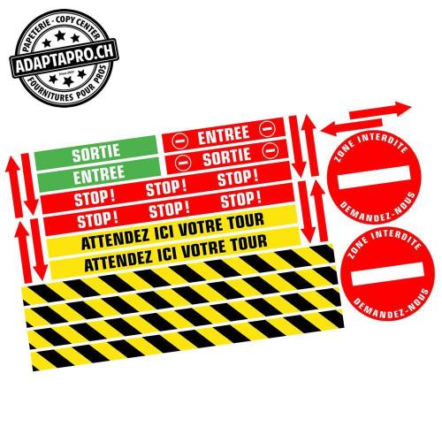 Affichage au sol - Vinyle anti-d&eacute;rapant - MOQUETTE - 130x70cm - Pack multiple