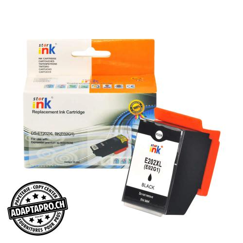 Cartouche d'encre compatible - Epson 202XL BK - Noir (20.3ml / 649 feuilles)