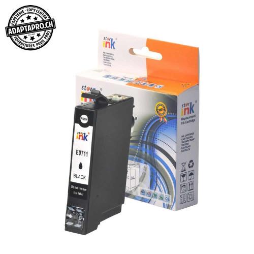 Cartouche d'encre compatible - Epson T0711 BK - Noir (14ml / 448 feuilles)