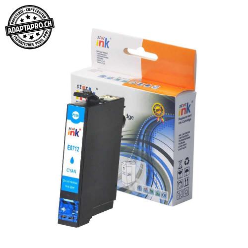 Cartouche d'encre compatible - Epson T0712 C - Cyan (12ml / 768 feuilles)