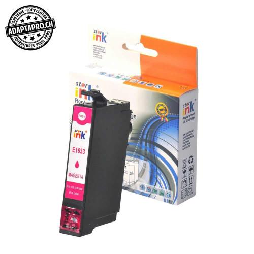 Cartouche d'encre compatible - Epson T1633 M - Magenta (13.5ml / 864 feuilles)