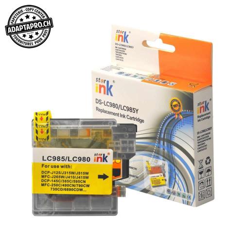 Cartouche d'encre compatible - Brother LC-1100 Y - Jaune (13ml / 832 feuilles)