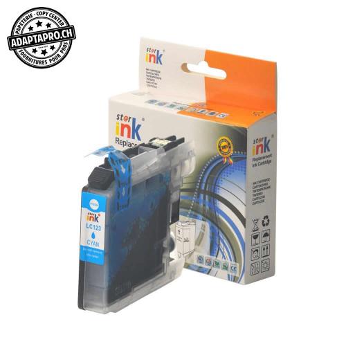 Cartouche d'encre compatible - Brother LC-123C - Cyan (10ml / 640 feuilles)