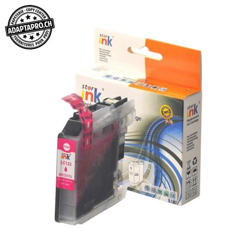 Cartouche d'encre compatible - Brother LC-123M - Magenta (10ml / 640 feuilles)