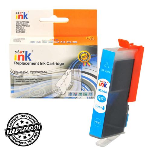 Cartouche d'encre compatible - HP 920XL C, CD972AA - Cyan (14ml / 896 feuilles)
