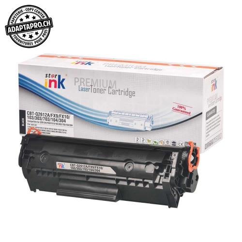 Cartouche de toner compatible - HP 12A, Q2612A, Canon FX 10 - Noir (2'000 feuilles)