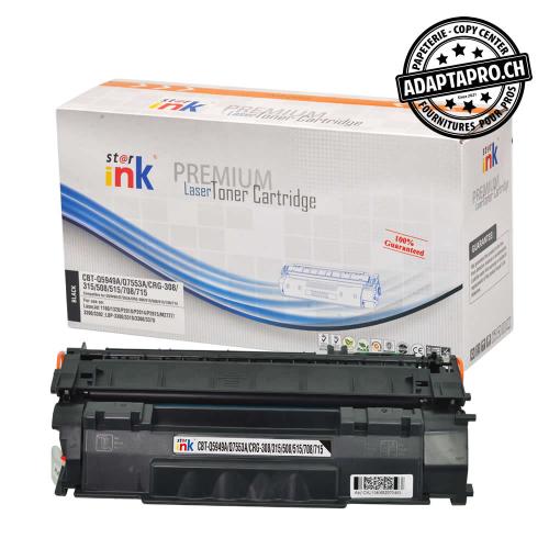 Cartouche de toner compatible - HP 49A, Q5949A, Canon CRG 715 - Noir (3'000 feuilles)