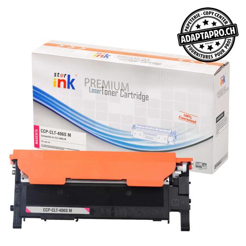 Cartouche de toner compatible - Samsung CLT-406 S M - Magenta (1'000 feuilles)
