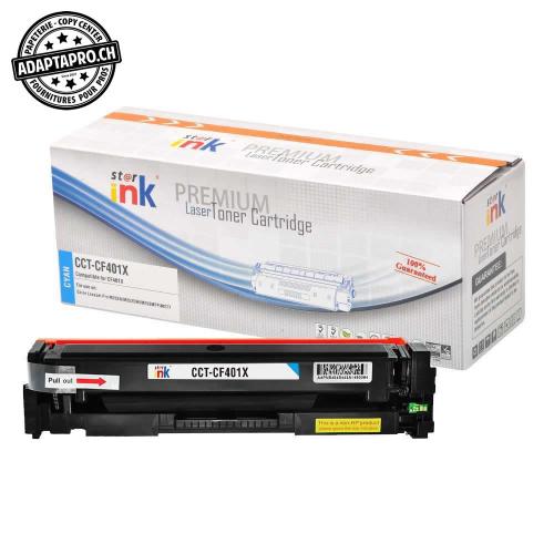 Cartouche de toner compatible - HP CF401X C - Cyan (2'300 feuilles)