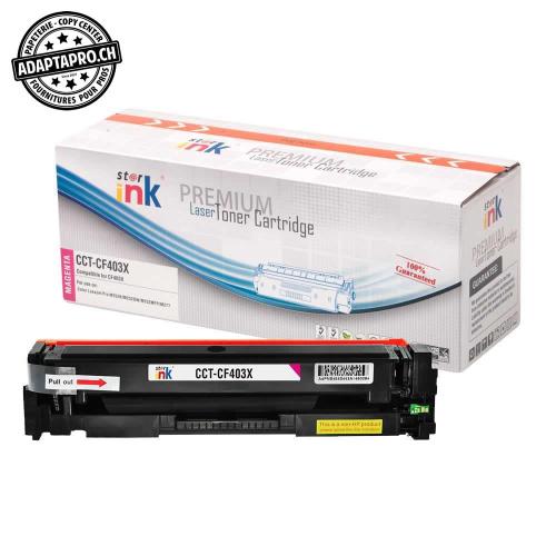 Cartouche de toner compatible - HP CF403X M - Magenta (2'300 feuilles)