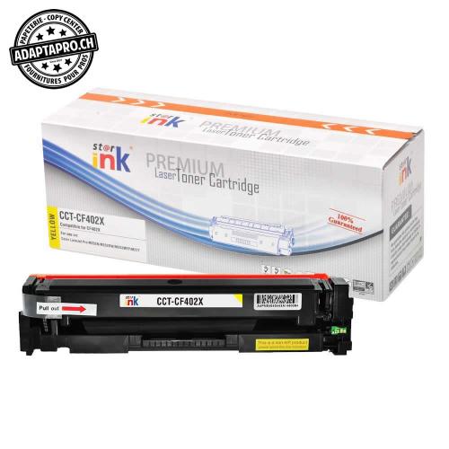Cartouche de toner compatible - HP CF402X Y - Jaune (2'300 feuilles)