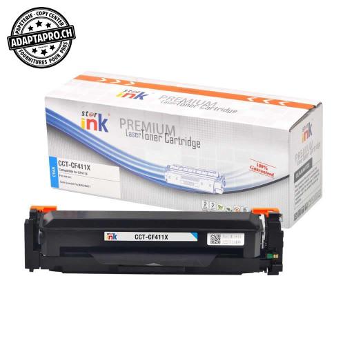 Cartouche de toner compatible - HP CF411X C - Cyan (5'000 feuilles)