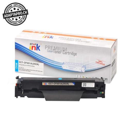 Cartouche de toner compatible - HP CF501A, 202A C - Cyan (1'300 feuilles)