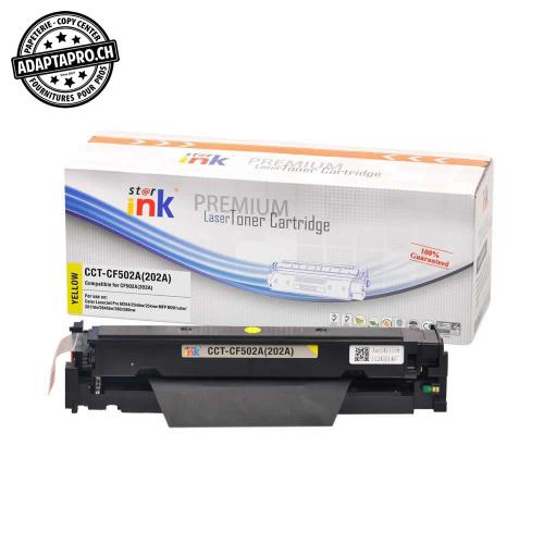 Cartouche de toner compatible - HP CF502A, 202A Y - Jaune (1'300 feuilles)
