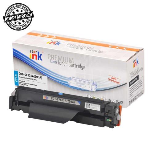 Cartouche de toner compatible - HP CF531A, 205 A C - Cyan (900 feuilles)