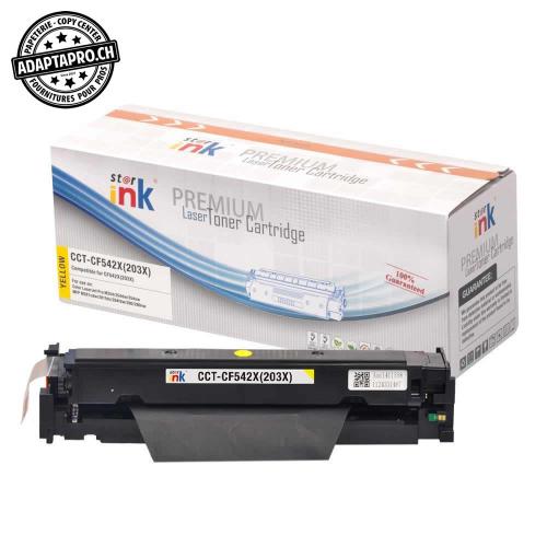 Cartouche de toner compatible - HP CF542X, 203X Y - Jaune (2'500 feuilles)