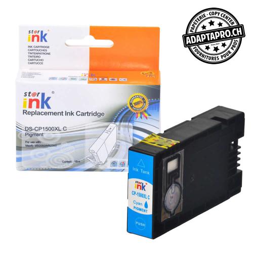 Cartouche d'encre compatible - Canon PGI-1500XL C - Cyan (13ml / 832 feuilles)