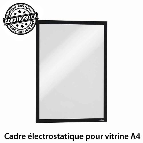 Support de fiche pour vitrine - &eacute;lectrostatique - fermeture magn&eacute;tique - noir - A4