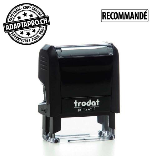 Timbre complet - Trodat Printy 4911 - RECOMMAND&Eacute; - Boitier noir, encre noire