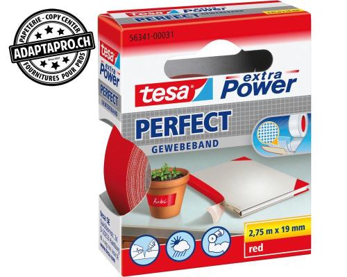 Ruban toil&eacute; TESA extra Power Perfect - 19mm * 2.75m - Rouge