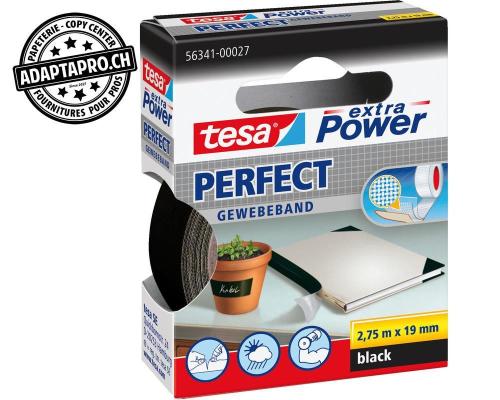 Ruban toil&eacute; TESA extra Power Perfect - 19mm * 2.75m - Noir