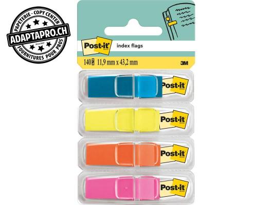 Index Post-it - &eacute;troits - 4 couleurs * 35 feuilles