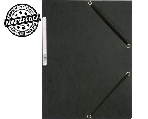 Chemise &agrave; &eacute;lastique Q-CONNECT en carton - noir - A4 capacit&eacute; 30mm