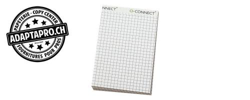 Bloc-notes Q-CONNECT sans couverture - A7 - quadrill&eacute; 4mm - 100 feuilles