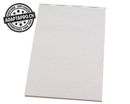 Bloc-notes Q-CONNECT sans couverture - A4 - quadrill&eacute; 4mm - 100 feuilles