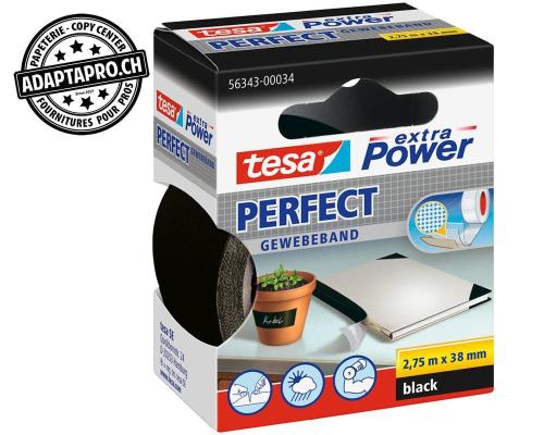 Ruban toil&eacute; TESA extra Power Perfect - 38mm * 2.75m - Noir