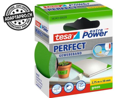 Ruban toil&eacute; TESA extra Power Perfect - 38mm * 2.75m - Vert