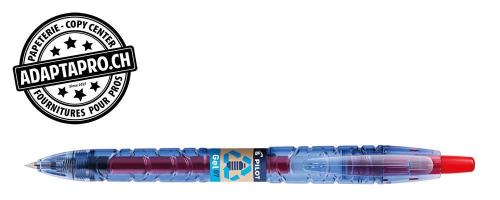Stylo en plastique recycl&eacute; - PILOT BeGREEN - B2P - Gel 0.7 - rouge
