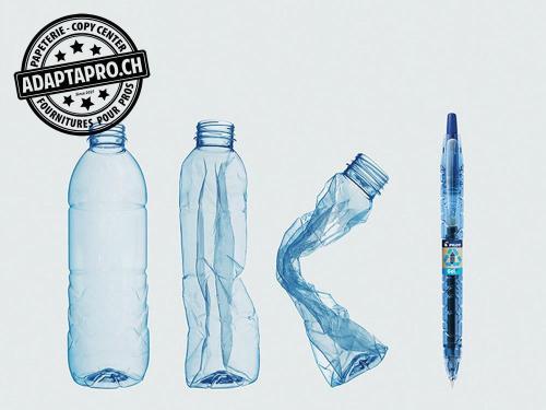 Stylo en plastique recycl&eacute; - PILOT BeGREEN - B2P - Gel 0.7 - bleu