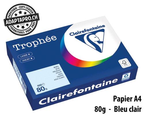 Papier universel CLAIREFONTAINE Troph&eacute;e couleur - A4 80g - 500 flles - bleu clair
