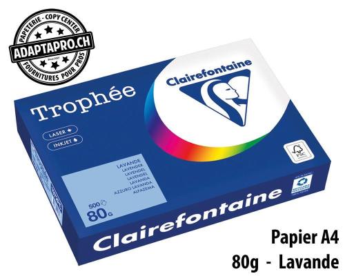Papier universel CLAIREFONTAINE Troph&eacute;e couleur - A4 80g - 500 flles - lavande