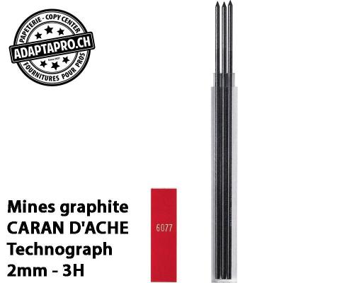 Mines graphite CARAN D'ACHE Technograph - 2mm - 3B - 3 pces