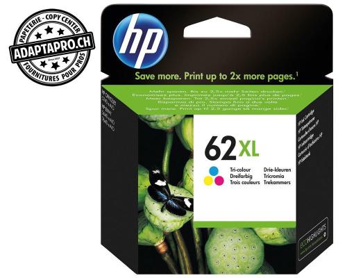 Cartouches d'encre/t&ecirc;tes d'impression HP - 62XL - pack 3 couleurs