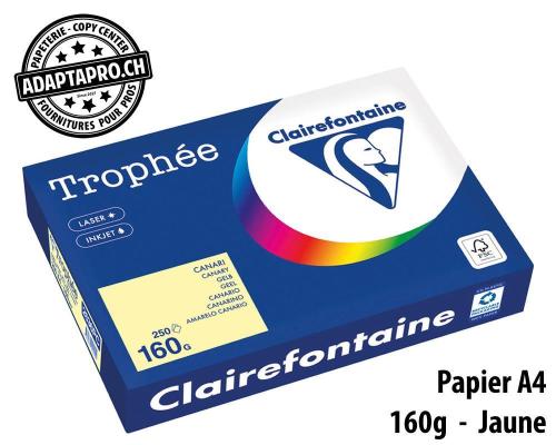 Papier universel CLAIREFONTAINE Troph&eacute;e couleur - A4 160g - 250 flles - jaune