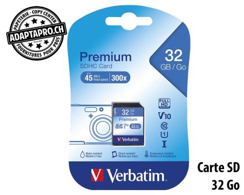 VERBATIM SDHC Card Class 10 Premium - 32Go