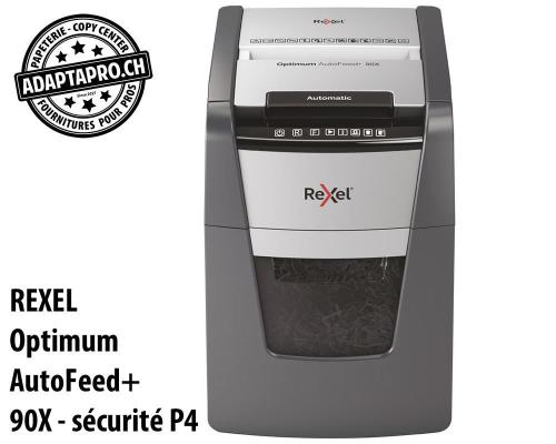 Destructeur de documents REXEL® Optimum AutoFeed+ 90X - sécurité P4